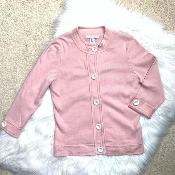 silk Design History pink cardigan w buttons NWT barbiecore - Picture 5 of 7